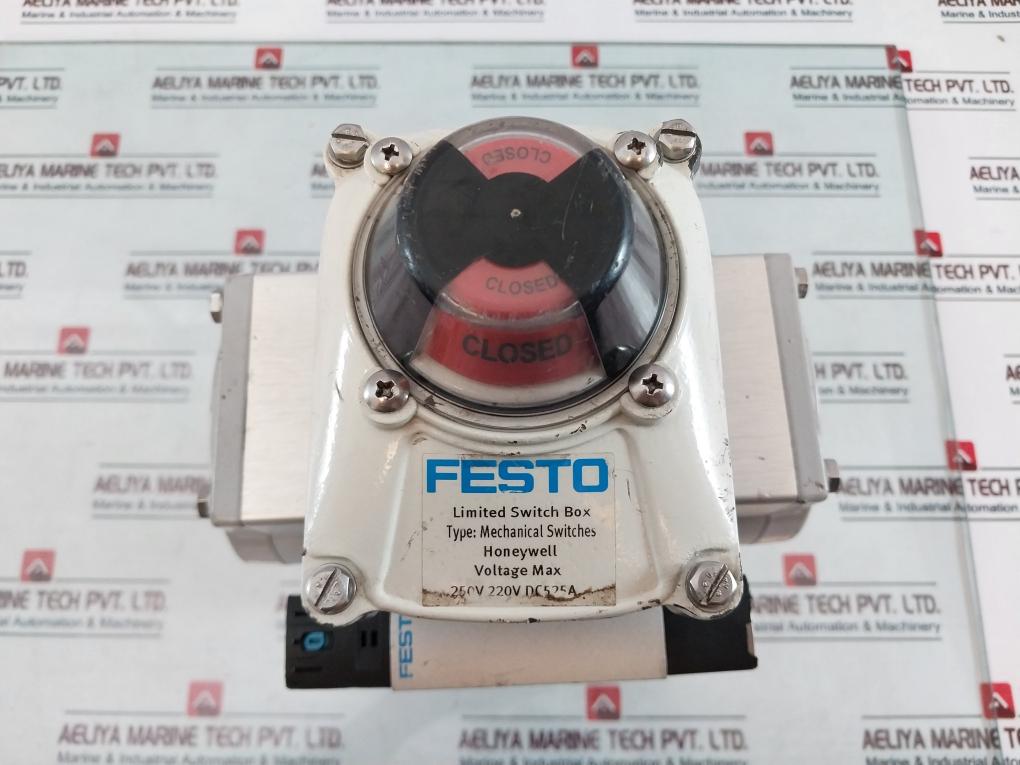 Festo DFPD-80-RP-90-RD-F0507 Rotary Actuator W/ Solenoid Valve, Switch Box