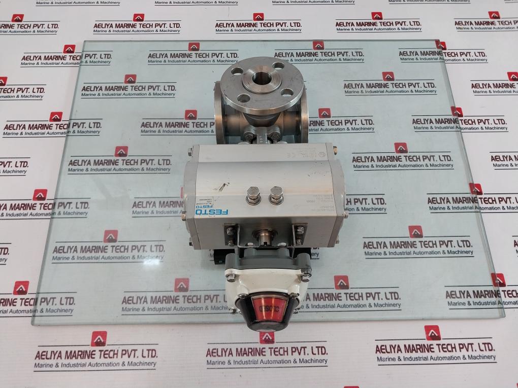 Festo DFPD-80-RP-90-RD-F0507 Rotary Actuator W/ Solenoid Valve, Switch Box