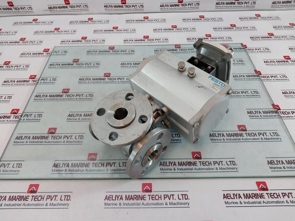 Festo DFPD-80-RP-90-RD-F0507 Rotary Actuator W/ Solenoid Valve, Switch Box