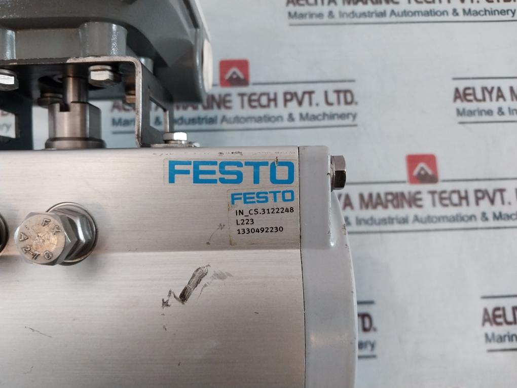 Festo DFPD-80-RP-90-RD-F0507 Rotary Actuator W/ Solenoid Valve, Switch Box