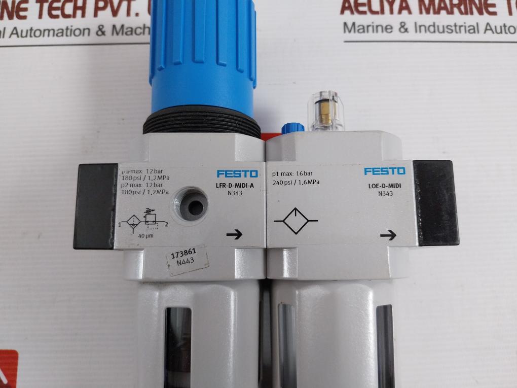 Festo Frc-1/2-midi-a-npt Filter Regulator 240Psi/1.6Mpa