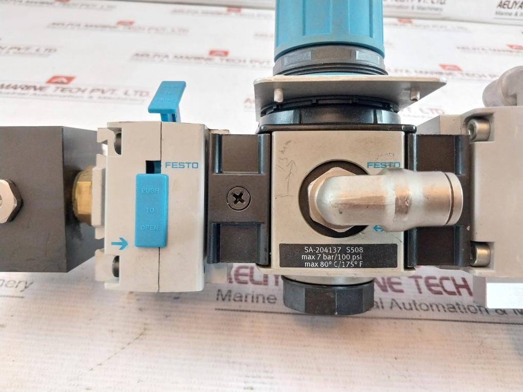 Festo Hea-m2-g1/2 Manual On-off Valve Sa-204137 S508 12Bar/174Psi 7Bar/100 Psi