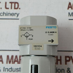 Festo Lf-d-mini-a Filter 180 Psi/1,2 Mpa 12 Bar 60C/140F 739605