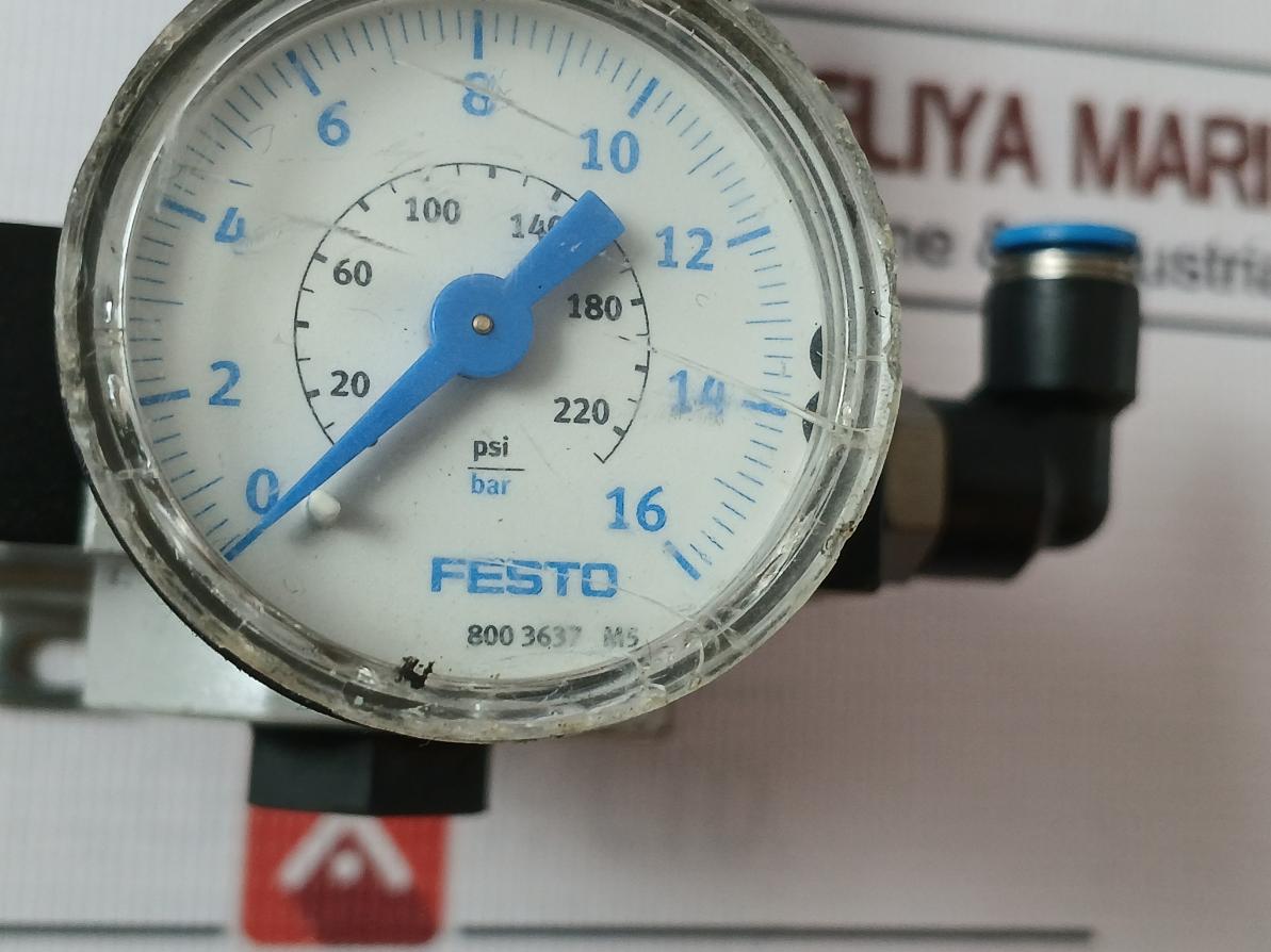 Festo Lr-d-mini Pressure Regulator 159625 16Bar 240Psi / 1,6Mpa 0-220 Psi 12Bar