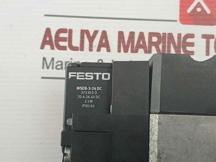 Festo Mebh-5/3B-d-2-zsr-c Solenoid Valve 40-145Psi 20.4-26.4V Dc