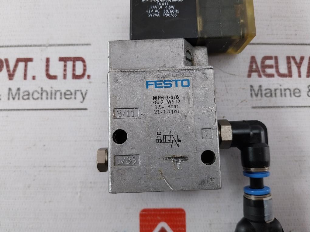 Festo Mfh-3-1/8 Solenoid Valve 24V Dc 4.5W 10A 250V