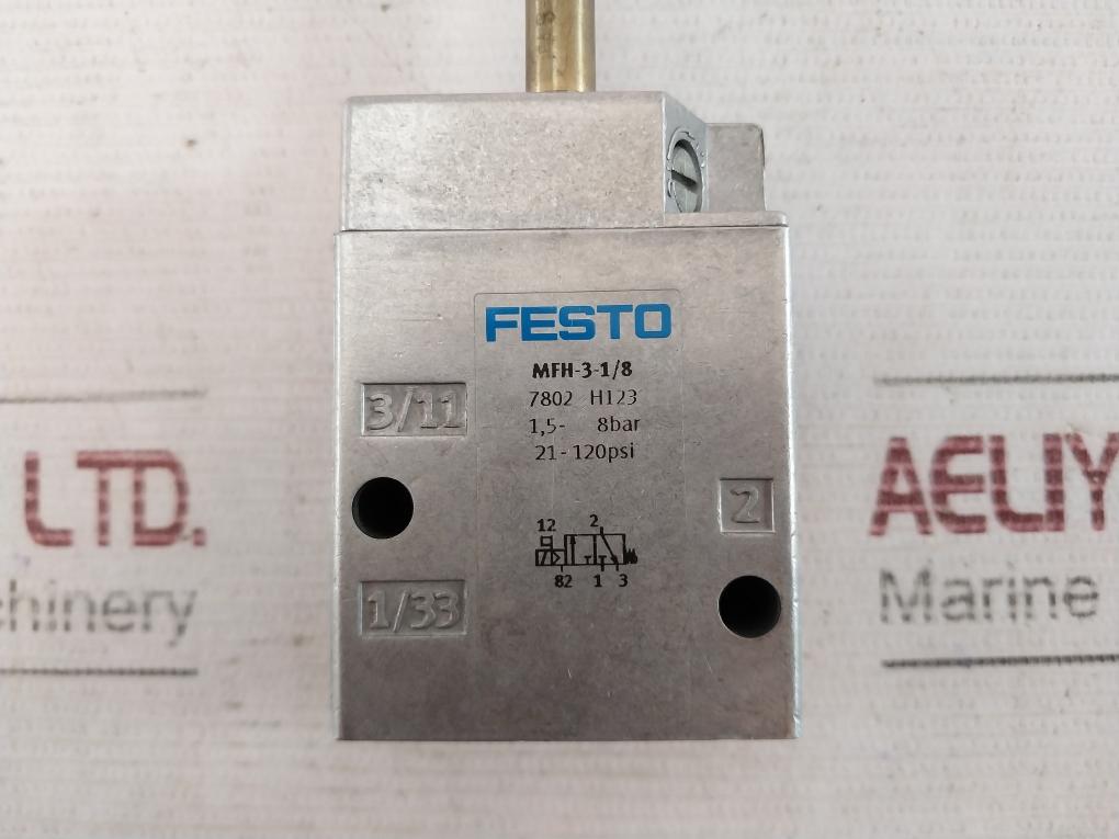 Festo Mfh-3-1/8 Solenoid Valve 7802 H123 21-120Psi 2867735
