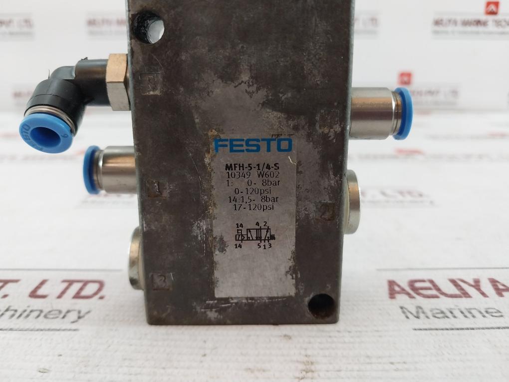 Festo Mfh-5-1/4-s Solenoid Valve 0-8 Bar 0-120 Psi 17-120Psi
