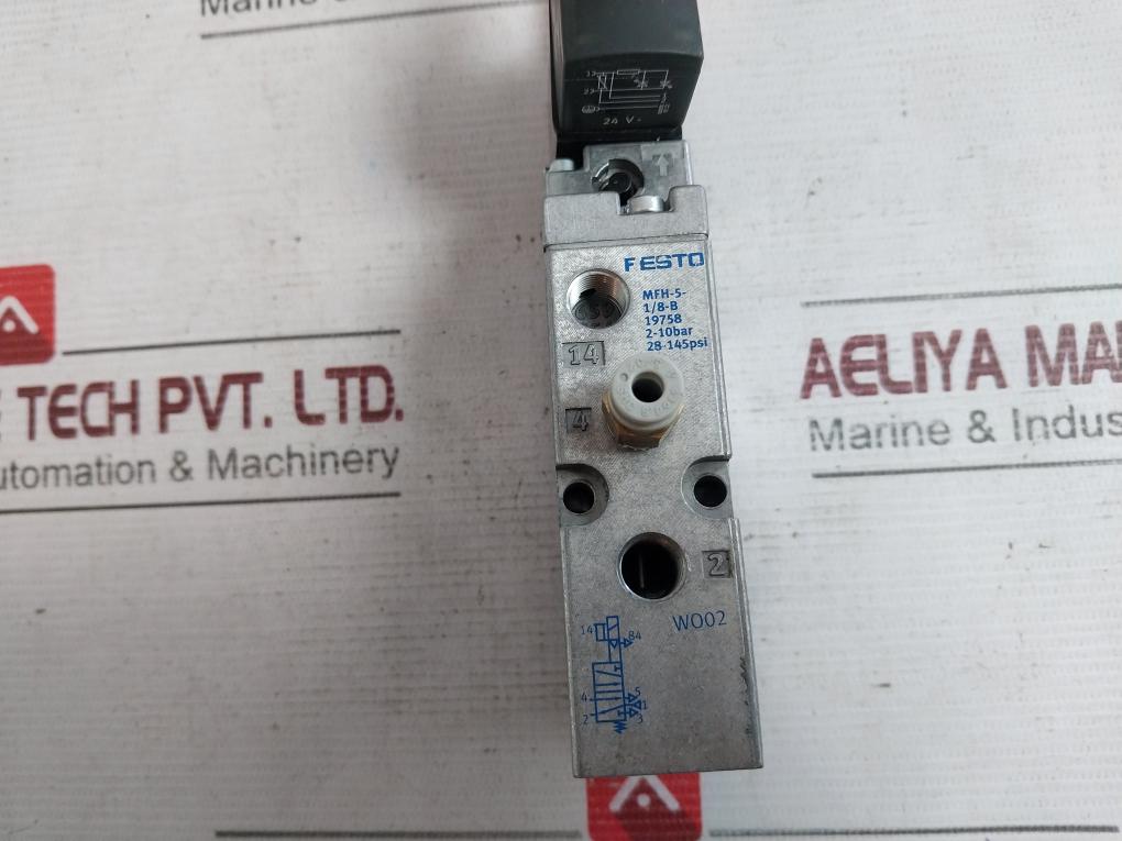 Festo Mfh-5-1/8-b Pneumatic Solenoid Valve 24V Dc 4,5W 2-10Bar 42V Ac 50/60Hz