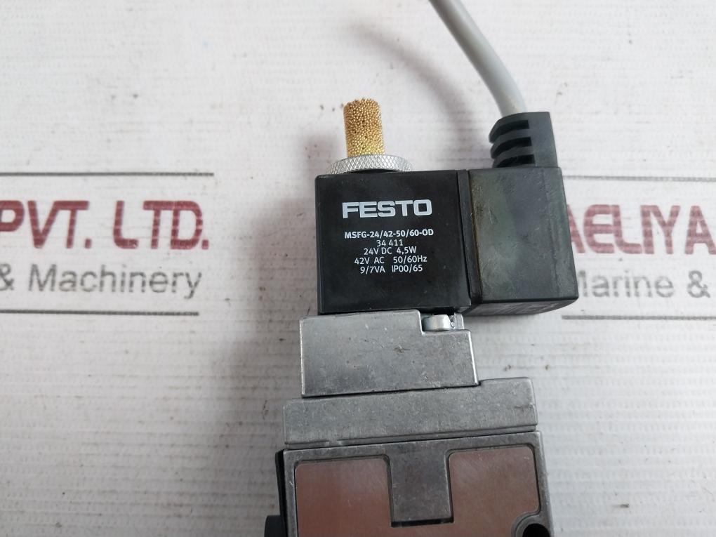 Festo Mfh-5-1/8-b Pneumatic Solenoid Valve 24V Dc 4,5W 2-10Bar 42V Ac 50/60Hz