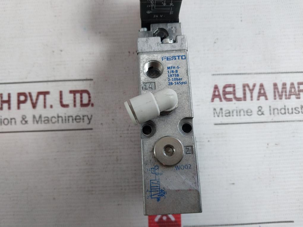 Festo Mfh-5-1/8-b Solenoid Valve 2-10Bar 24V Dc 4 , 5W 28-145Psi