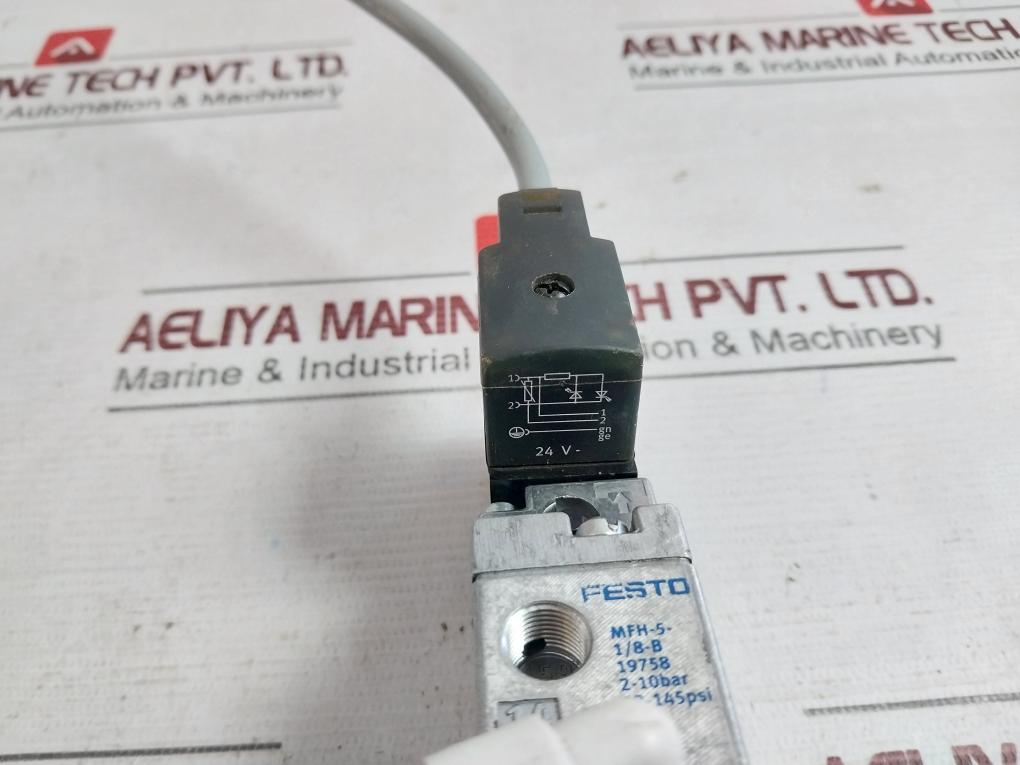 Festo Mfh-5-1/8-b Solenoid Valve 2-10Bar 24V Dc 4 , 5W 28-145Psi