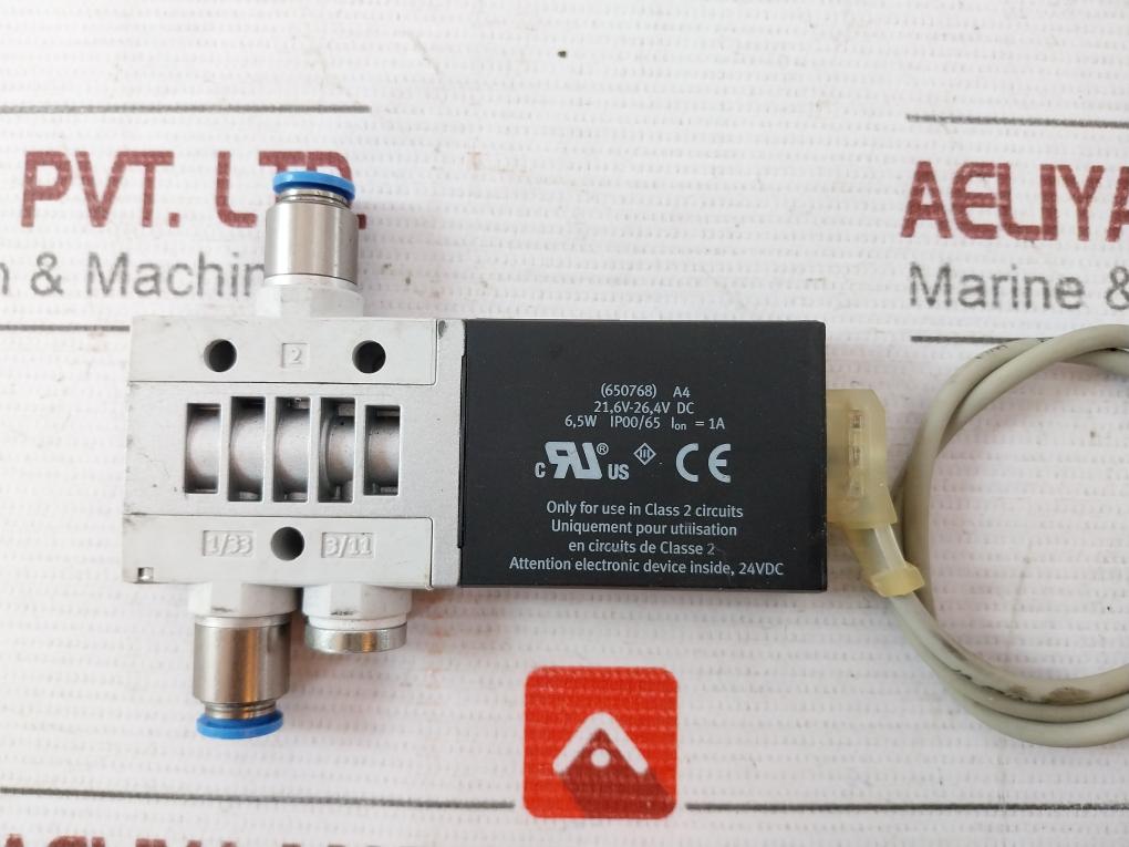 Festo Mhe3-ms1H-3/2G-1/8 Solenoid Valve With Connecting Cable 21,6V-26,4V Dc
