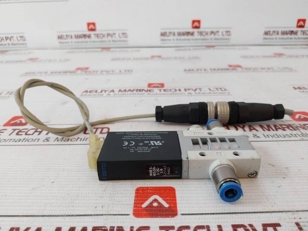 Festo Mhe3-ms1H-3/2G-1/8 Solenoid Valve With Connecting Cable 21,6V-26,4V Dc