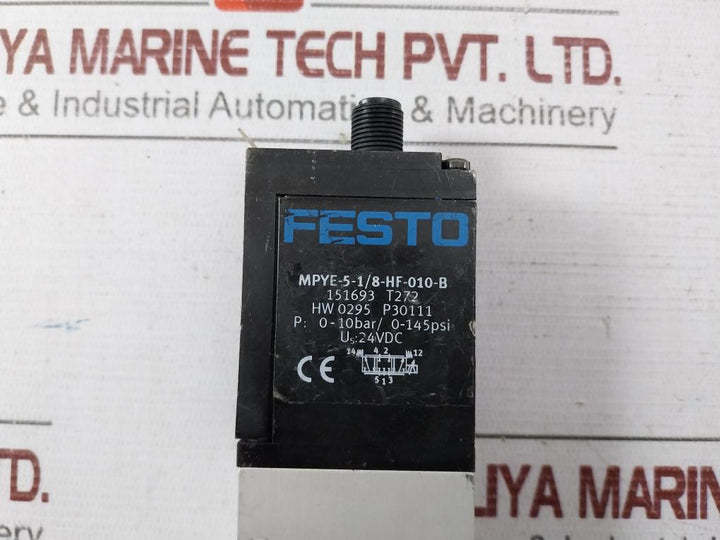Festo Mpye-5-1/8-hf-010-b 151693 T272 Proportional Valve 24Vdc 0-145 Psi