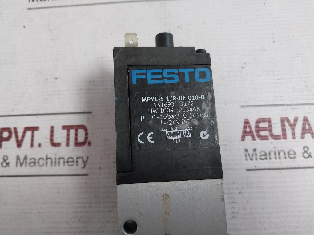 Festo Mpye-5-1/8-hf-010-b Proportional Directional Control Valve 0-145Psi 24Vdc
