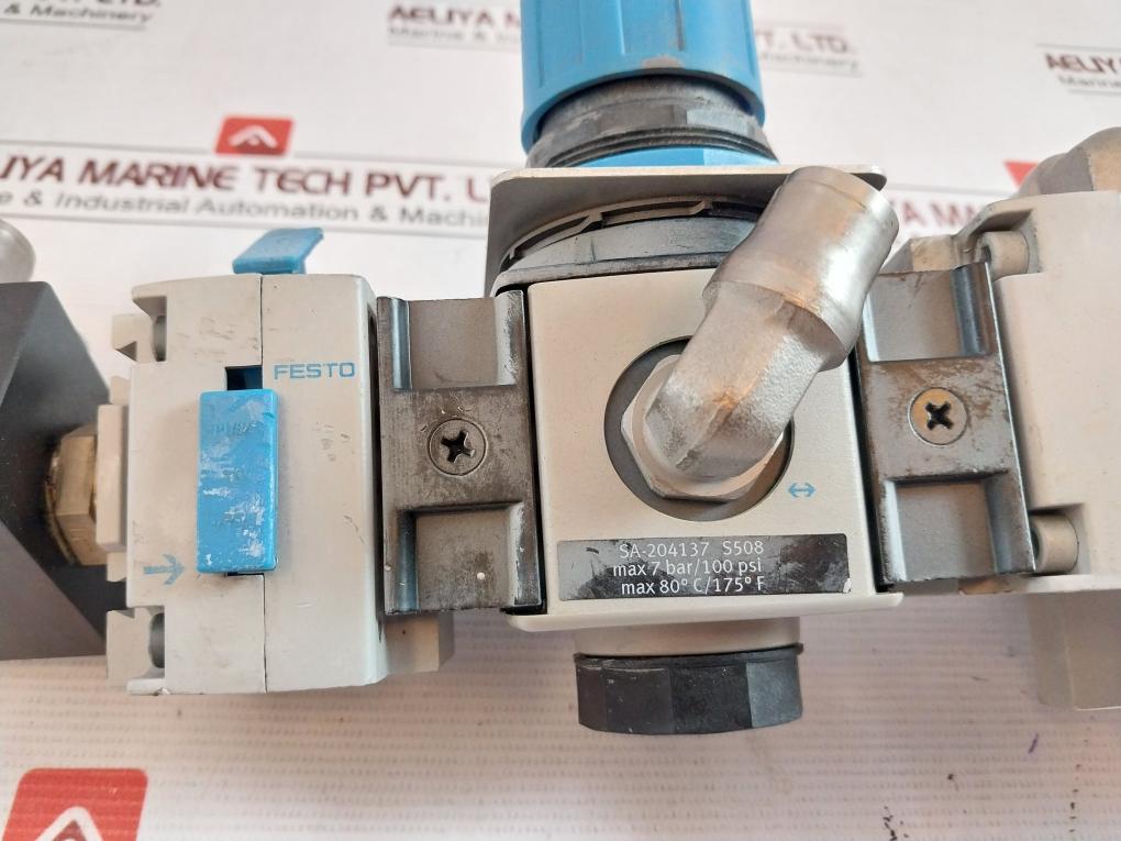 Festo Ms4-lrb-1/4-d7-a8-as Pneumatic Service‐Unit Assy Air Prep Manifold 529483