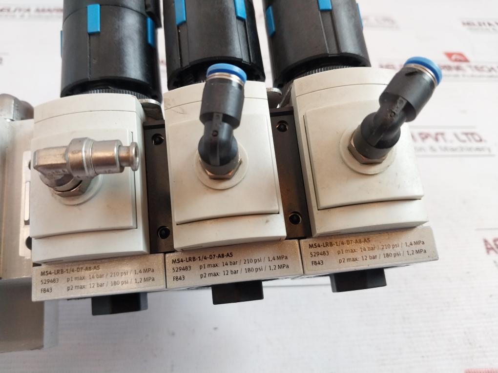 Festo Ms4-lrb-1/4-d7-a8-as Pneumatic Service‐Unit Assy Air Prep Manifold 529483