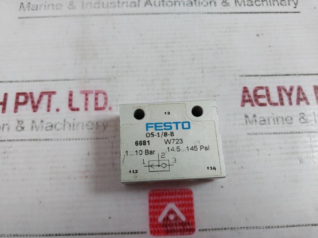 Festo Os-1/8-b Pneumatic Logic Gate Valve 1-10 Bar 14.5-145 Psi