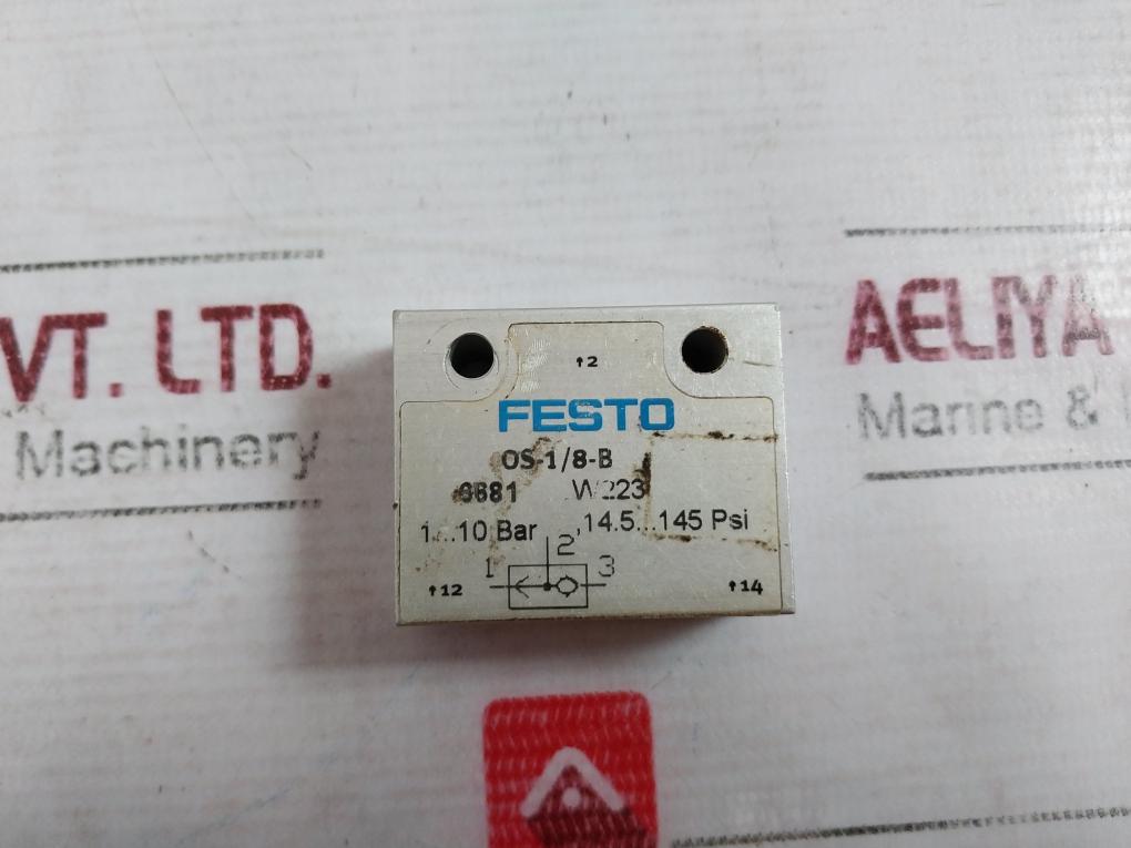 Festo Os-1/8-b Pneumatic Valve Or Gate 6681 W223 1-10 Bar 14.5-145 Psi