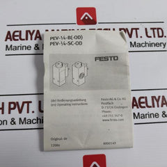 Festo Pev-1/4-b-od Pressure Switch 250 Vac, 125 Vdc 8000148