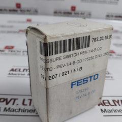 Festo Pev-1/4-b-od Pressure Switch 250 Vac, 125 Vdc 8000148