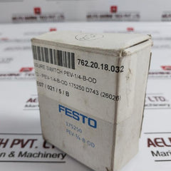 Festo Pev-1/4-b-od Pressure Switch 250 Vac, 125 Vdc 8000148