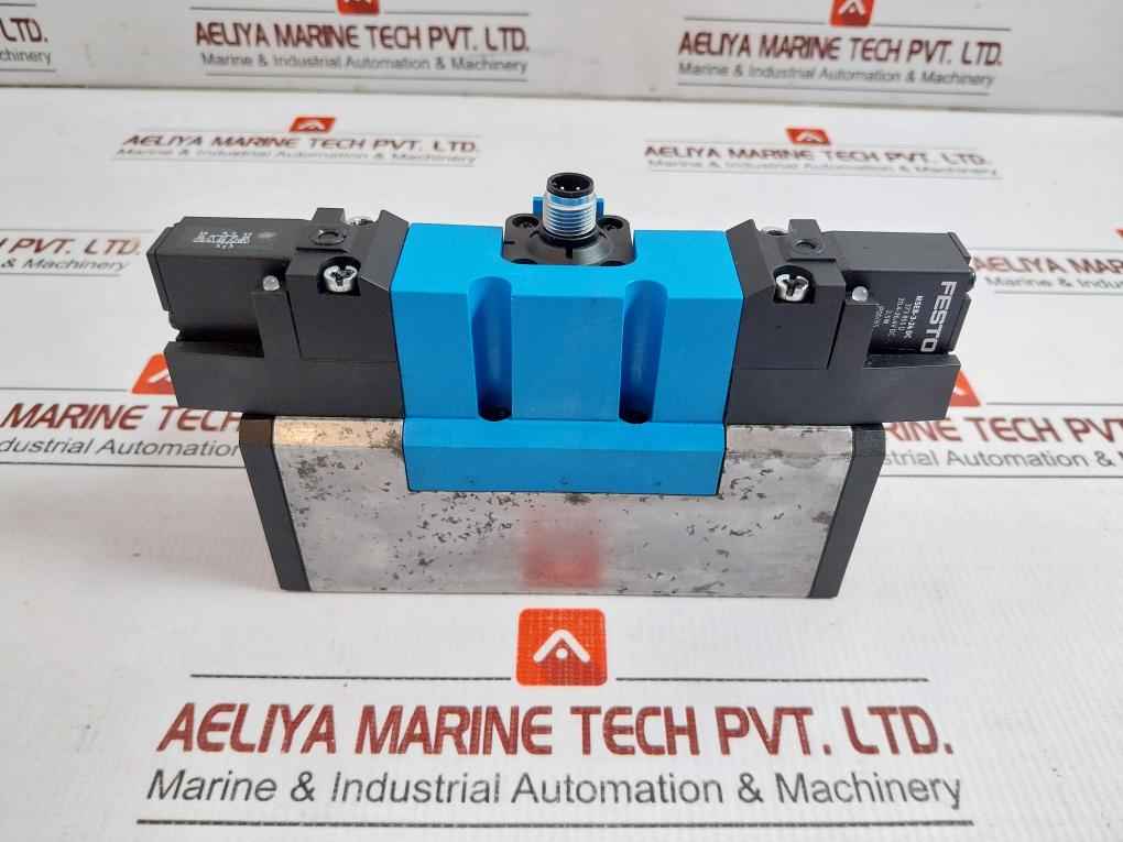 Festo Solenoid Valve 20.4-26.4V Dc 30-145 Psi Part No Jmebh-5/2-d-3-zsr-c