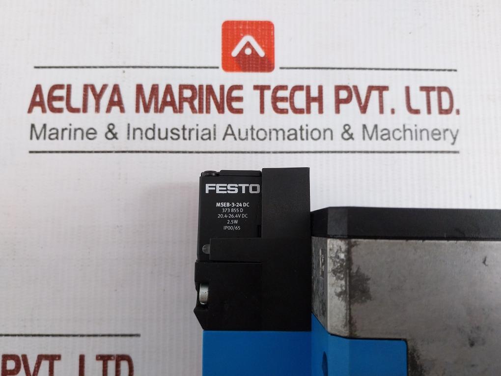 Festo Solenoid Valve 20.4-26.4V Dc 30-145 Psi Part No Jmebh-5/2-d-3-zsr-c