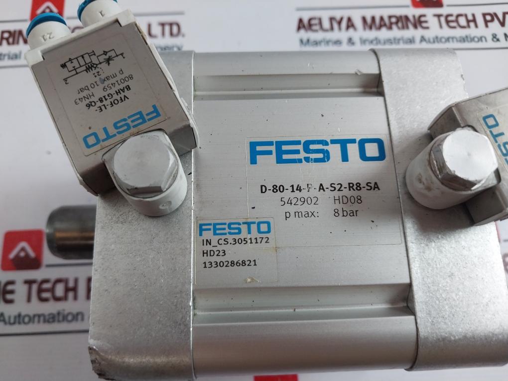 FESTO VFOF-LE-BAH-G18-Q6 One-way Flow Control Valve D-80-14-P-A-S2-R8-SA