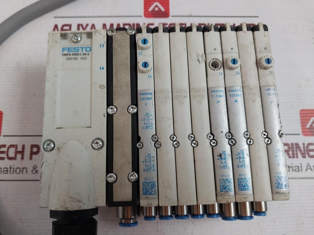 Festo Vmpa-kms1-24-5 Pneumatic Solenoid Valve Manifold Assembly 1 -0,9-10Bar
