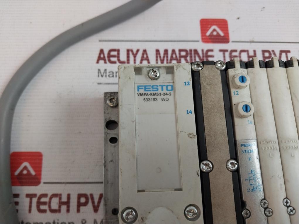 Festo Vmpa-kms1-24-5 Pneumatic Solenoid Valve Manifold Assembly 1 -0,9-10Bar