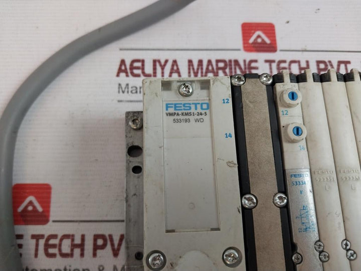 Festo Vmpa-kms1-24-5 Pneumatic Solenoid Valve Manifold Assembly 1 -0,9-10Bar
