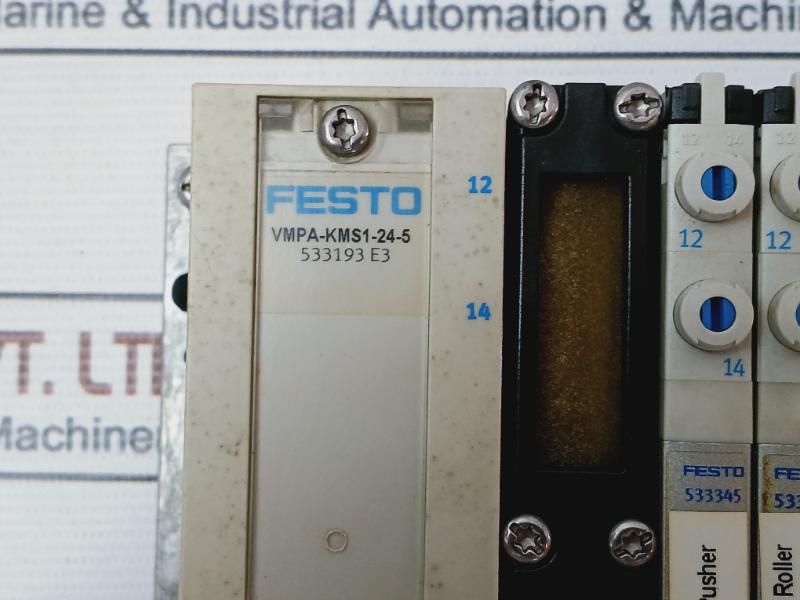 Festo Vmpa-kms1-24-5 Pneumatic Solenoid Valve Manifold Assy 1-0.9-10 Bar