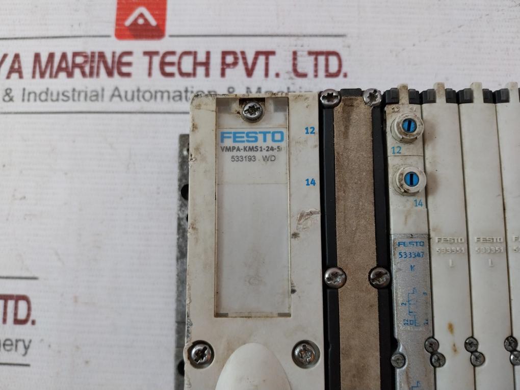 Festo Vmpa-kms1-24-5 Pneumatic Solenoid Valve Manifold Assy 3-8Bar Hw1104