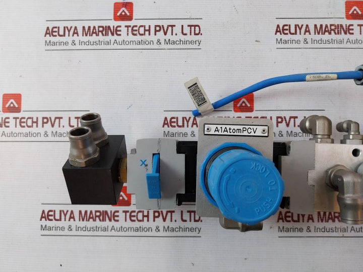 Festo Hea-m2-g1/2 Manual On-off Valve With Pressure Switch Pev-1/4A-wd F843