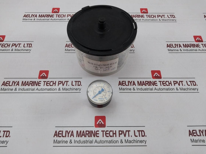 Festo Ma-50-10 1/4-en Pressure Gauge 0-10 Bar/0-140 Psi