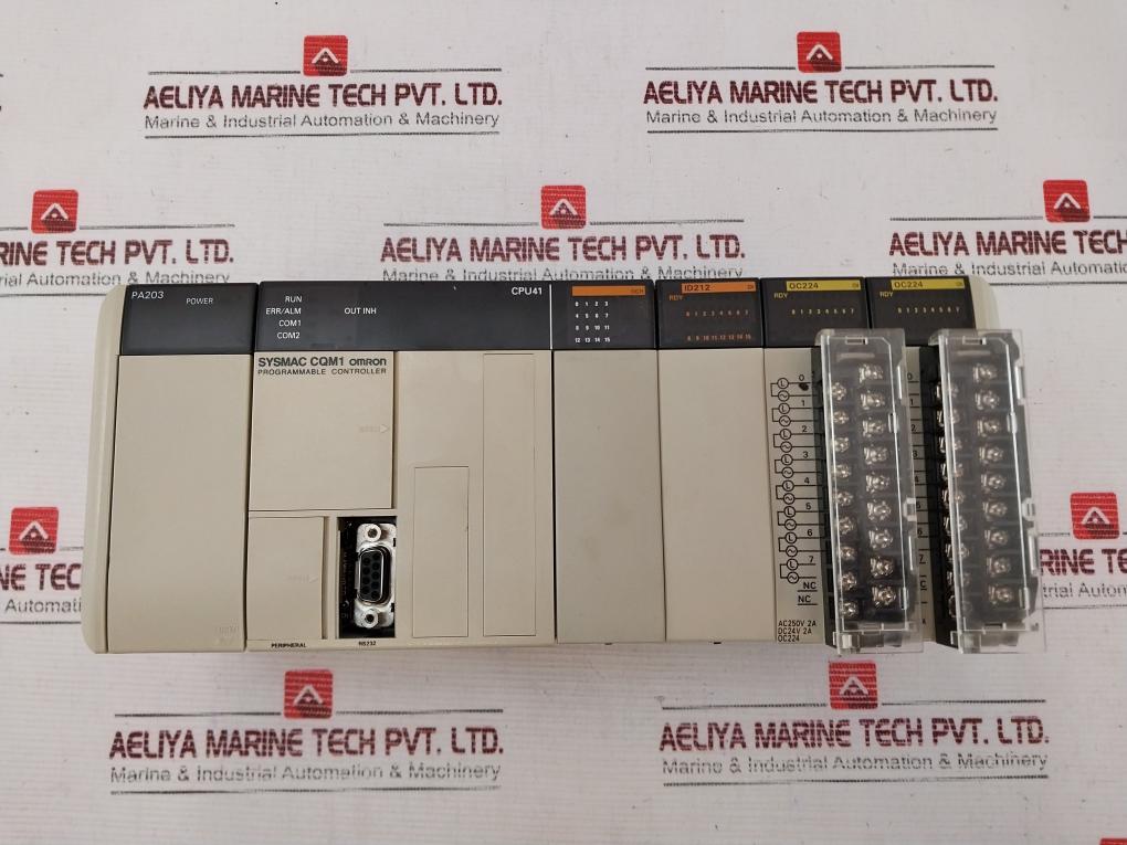 Omron Sysmac Cqm1,Pa203,Cpu41,Id212 Ch,Oc224 Ch Programmable Controller