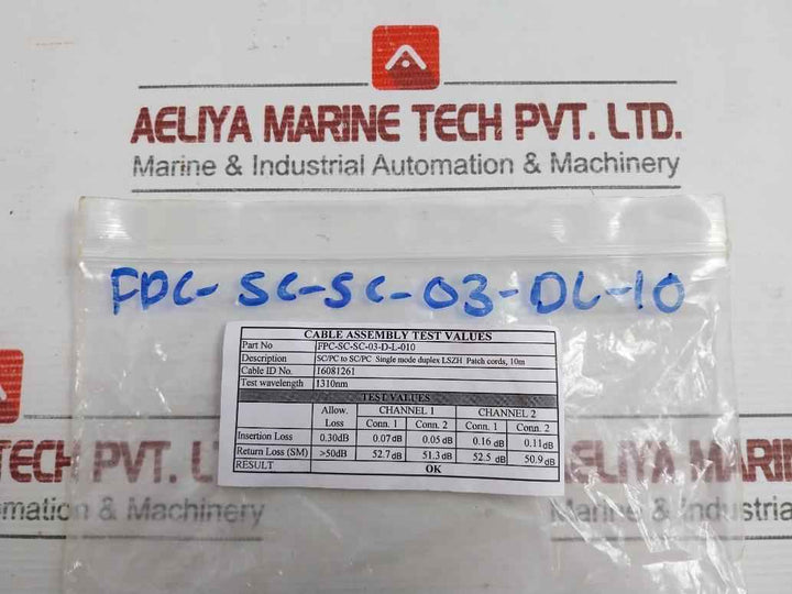 Fiber Optic Cable Fpc-sc-sc-03-d-l-010 140Gm