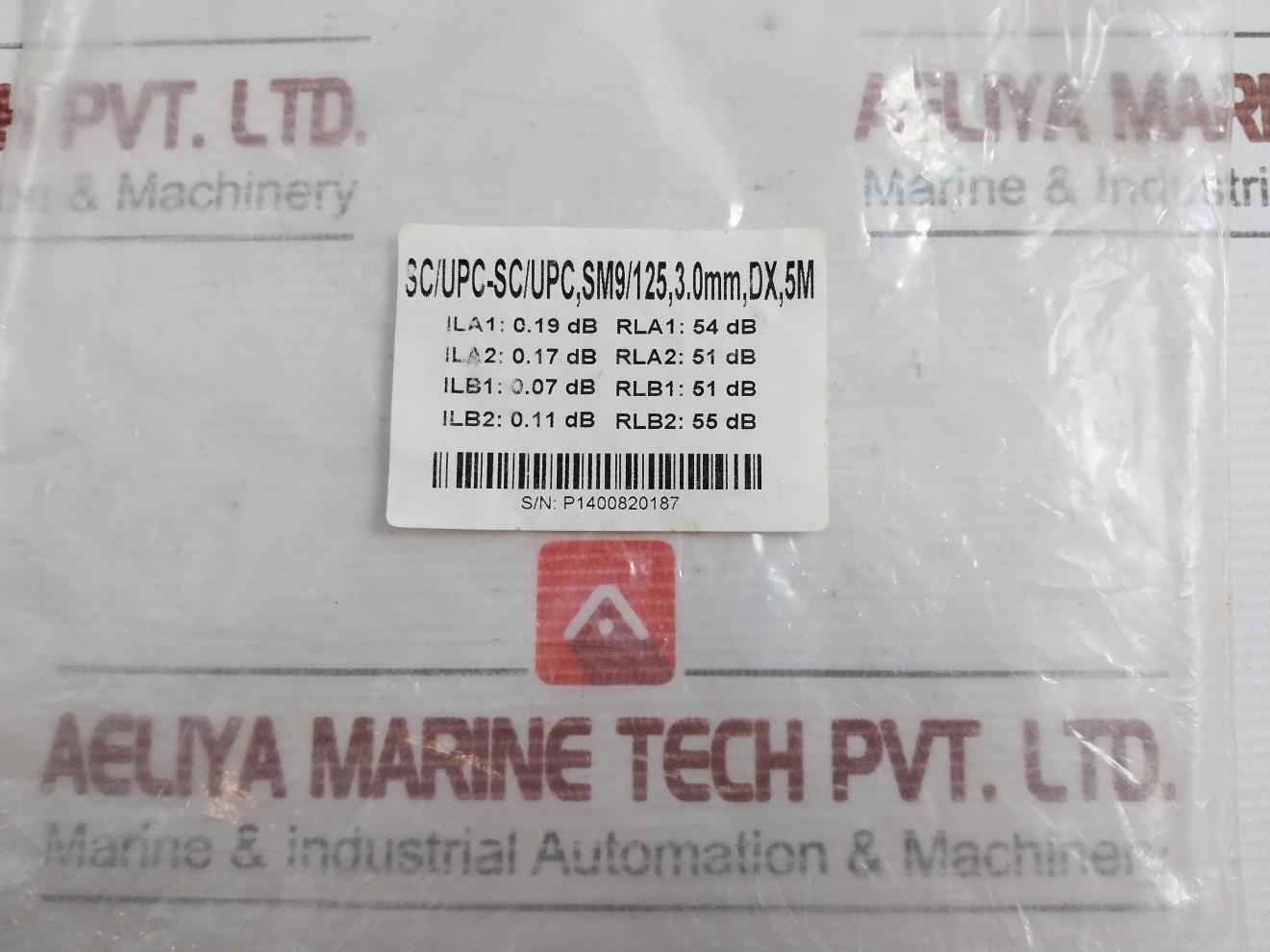 Fiber Optic Cable Sc/Upc-sc/Upc,Sm9/125,3.0Mm,Dx,5M
