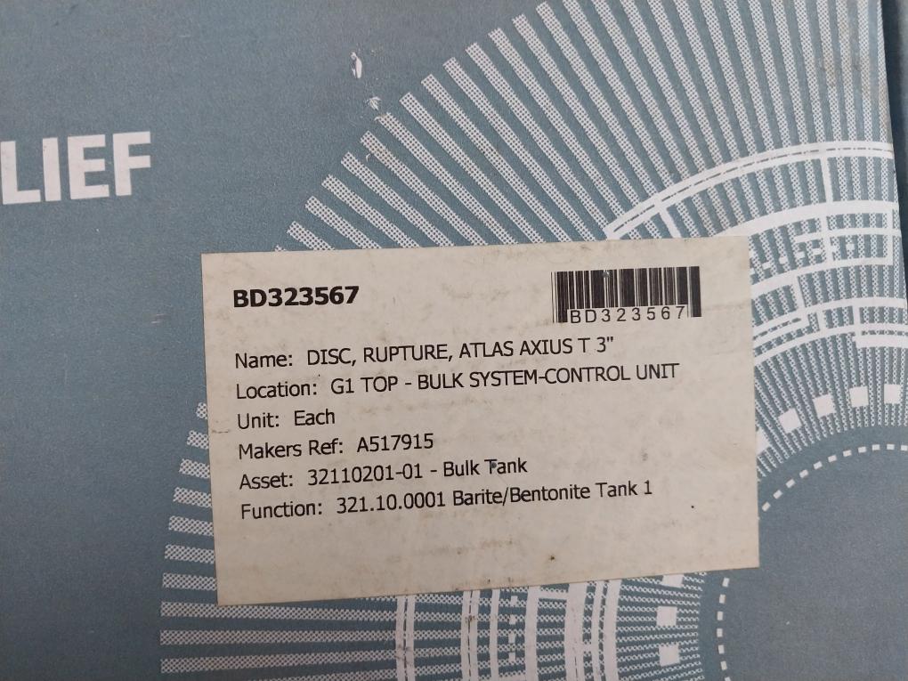 Fike Axius Bt Rupture Disc 316L Stainless Steel