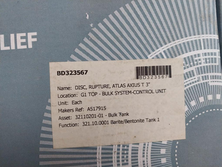 Fike Axius Bt Rupture Disc 316L Stainless Steel