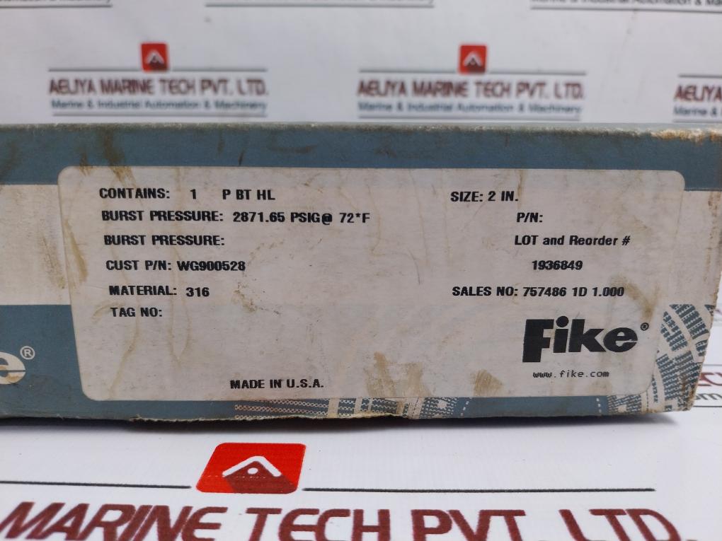 Fike P Bt Hl Vent Side Rupture/Bursting Disc 2 Inches 2871.65 Psig