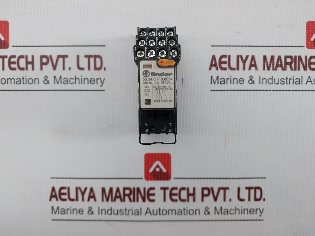 Finder-110-Vac-10A-Power-Relay-With-Socket-Base-55-34-8-110-7
