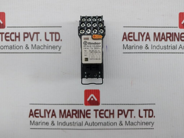 Finder-110-Vac-10A-Power-Relay-With-Socket-Base-55-34-8-110-7