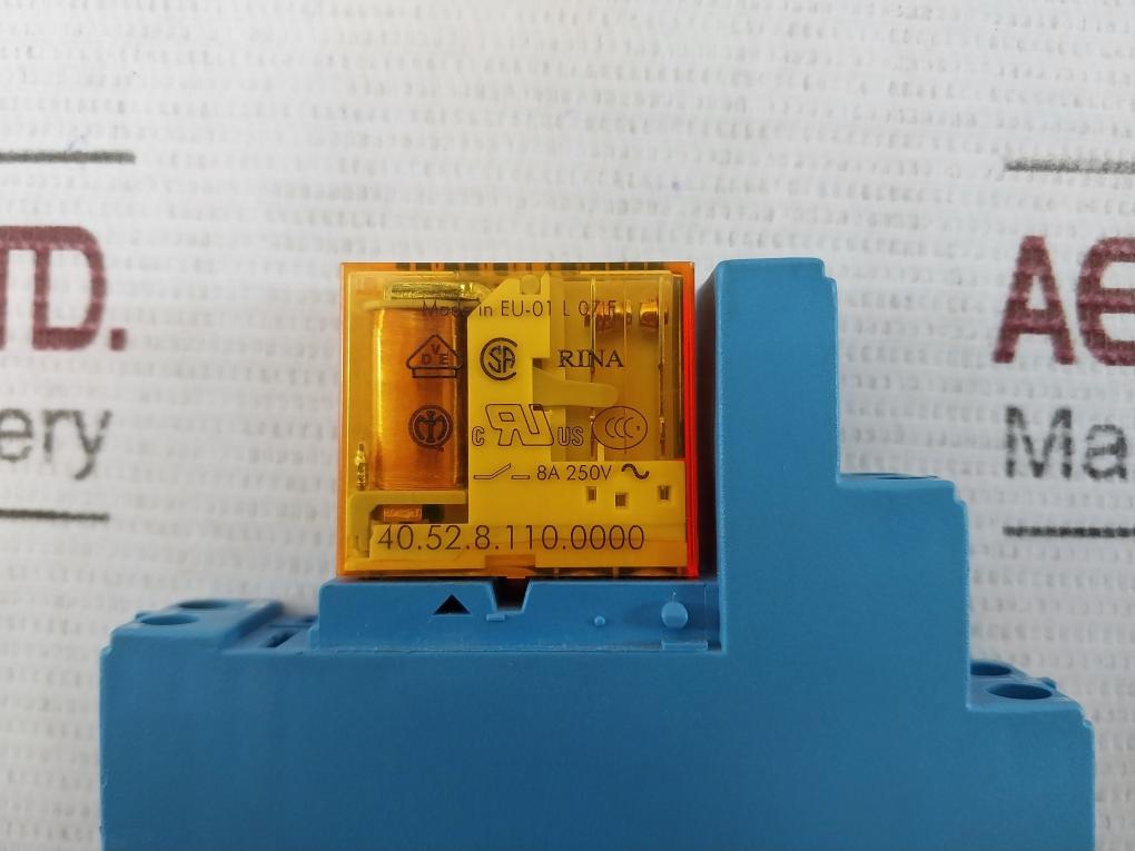 Finder 40.52.8.110.0000 Relay With Base 110Vac 8A 250V 10A 300V