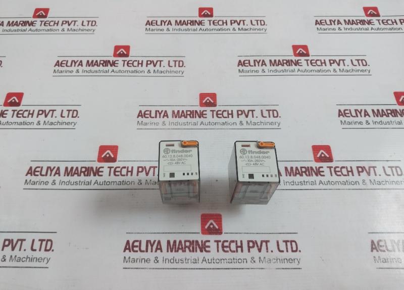 Finder 60.12.8.048.0040 Switching Relay 10A-250V 48V Ac 6C Series With 90 Socket