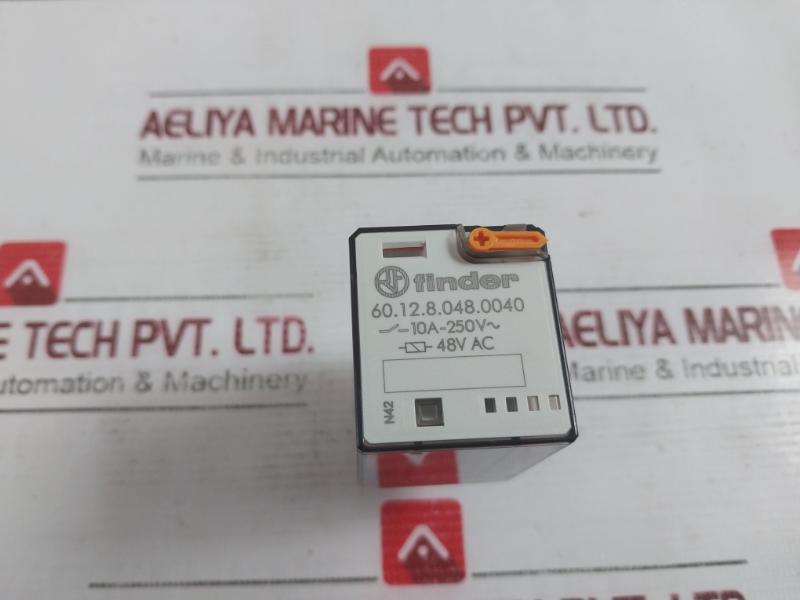 Finder 60.12.8.048.0040 Switching Relay 10A-250V 48V Ac 6C Series With 90 Socket