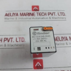 Finder 60.12.8.048.0040 Switching Relay 10A-250V 48V Ac 6C Series With 90 Socket
