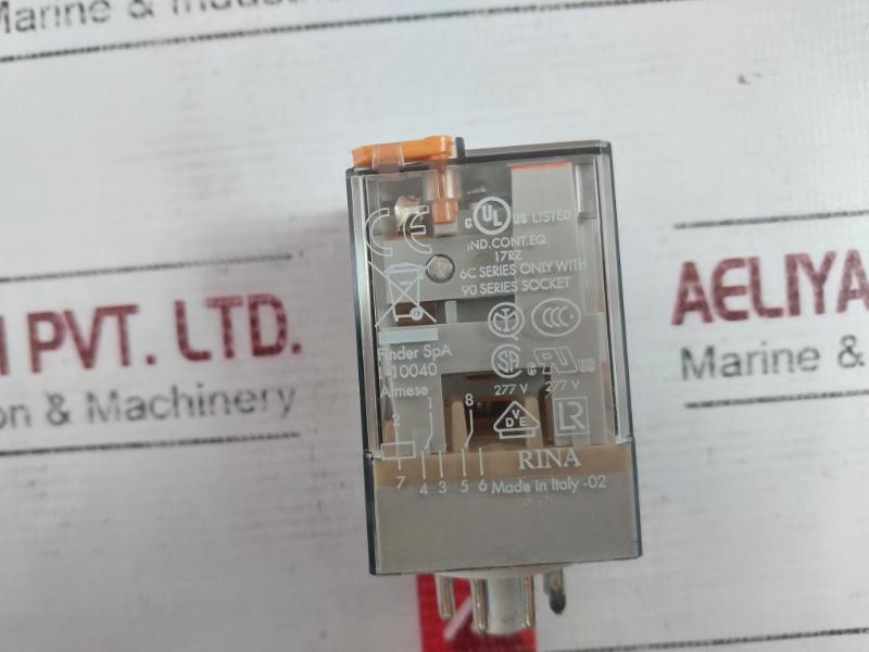 Finder 60.12.8.048.0040 Switching Relay 10A-250V 48V Ac 6C Series With 90 Socket